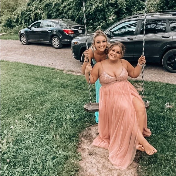 chinese dress ladies Simple Deep V Neck Pink Long Evening Prom Dresses, Sweet 16 Prom Dresses,  PY008 main image 0